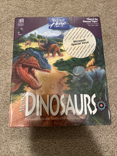 Vntg microsoft home dinosaurs - home,